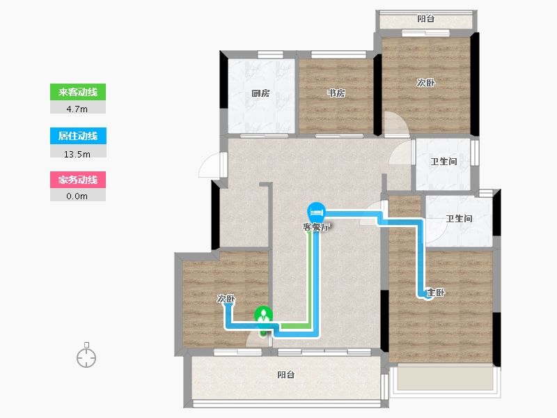 浙江省-杭州市-建发鹭云熙府-89.84-户型库-动静线