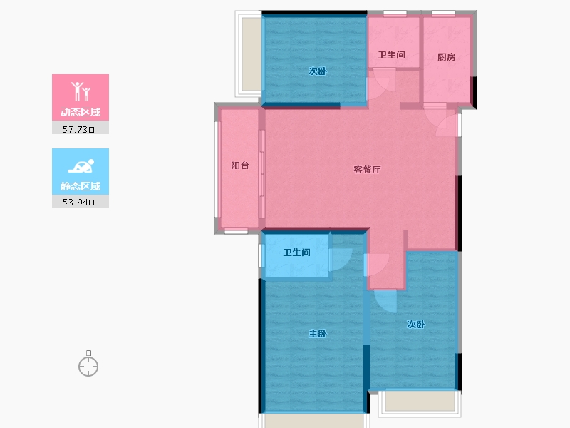 河南省-郑州市-亚星江南小镇-C区-100.84-户型库-动静分区