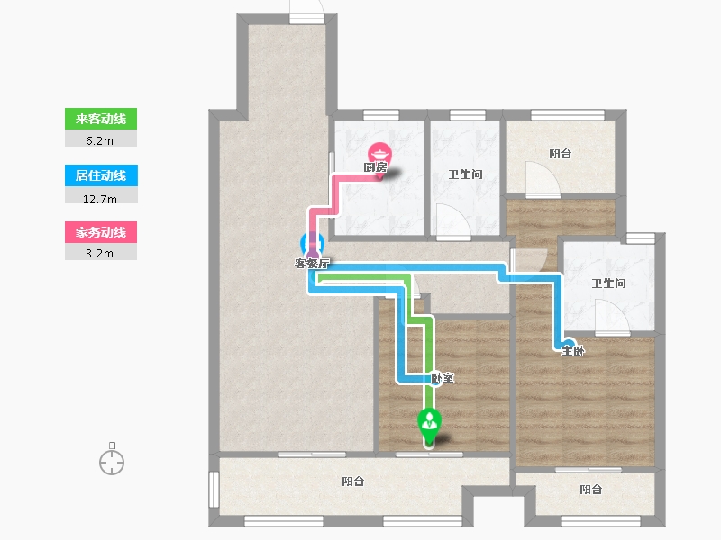 江苏省-苏州市-朝阳河花苑-84.94-户型库-动静线