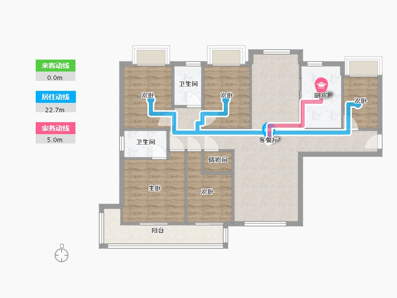 湖北省-武汉市-新新人家-127.20-户型库-动静线