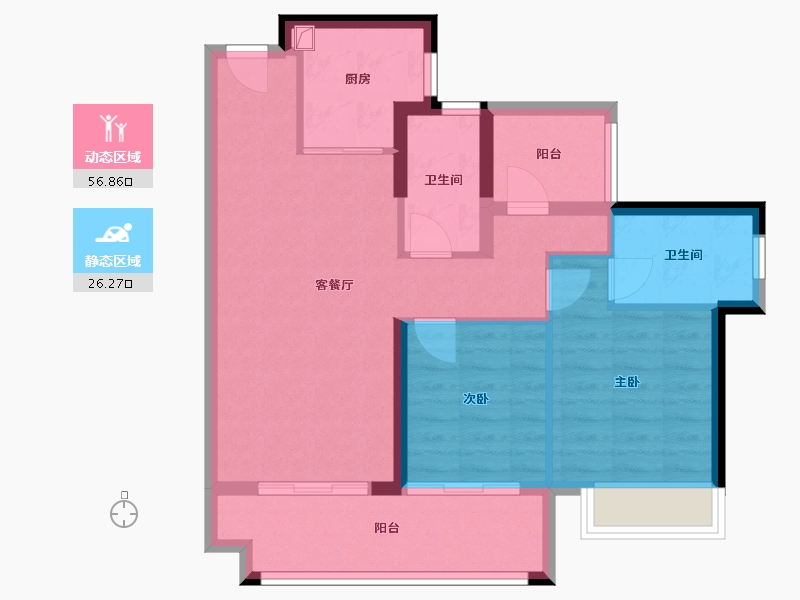 广东省-江门市-华侨城云顶花园-77.58-户型库-动静分区