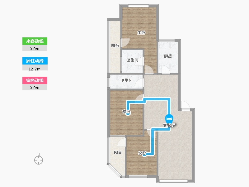 广东省-湛江市-金碧花园-83.49-户型库-动静线