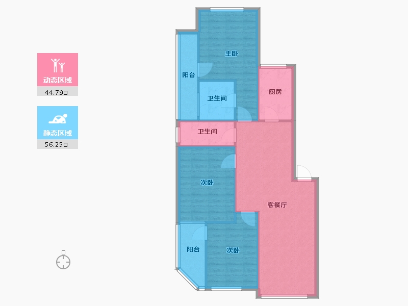 广东省-湛江市-金碧花园-83.49-户型库-动静分区