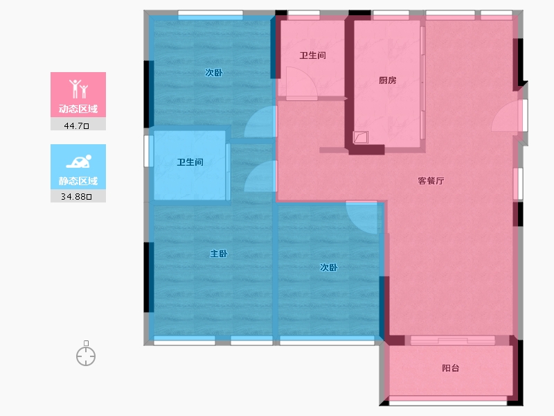 福建省-福州市-金地-68.80-户型库-动静分区