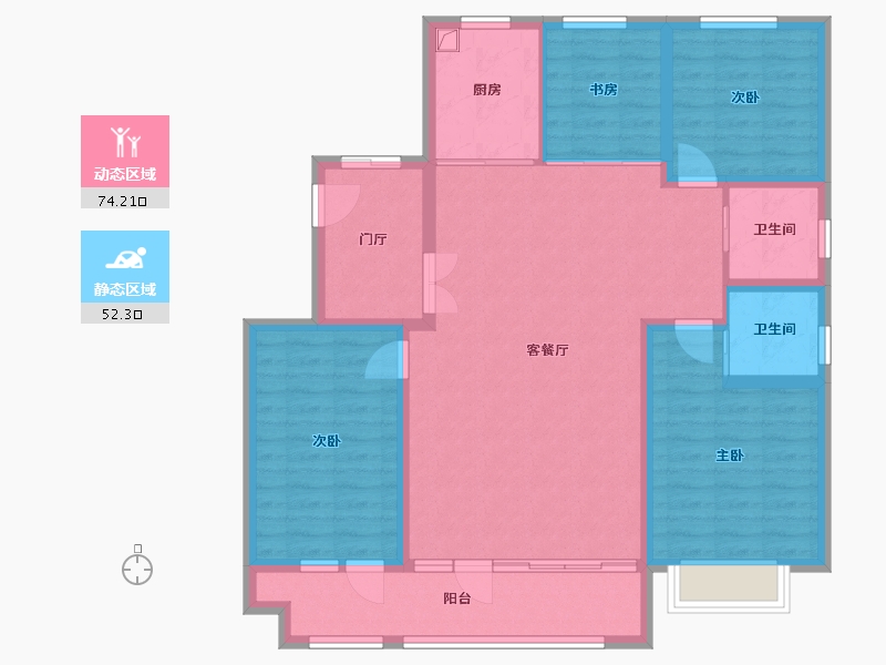 山东省-滨州市-恒信大都会-113.60-户型库-动静分区