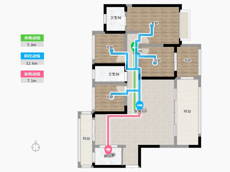 湖南省-怀化市-建鸿达鸿都-126.79-户型库-动静线