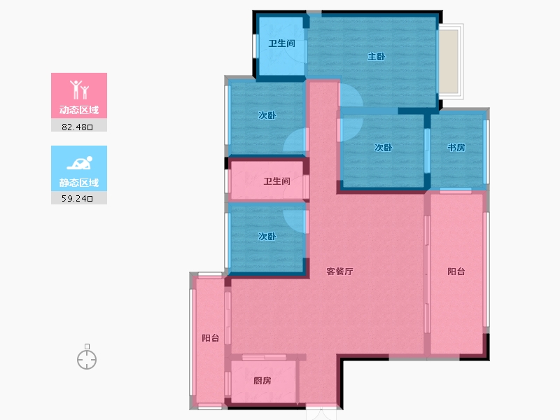 湖南省-怀化市-建鸿达鸿都-126.79-户型库-动静分区