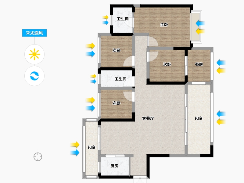 湖南省-怀化市-建鸿达鸿都-126.79-户型库-采光通风