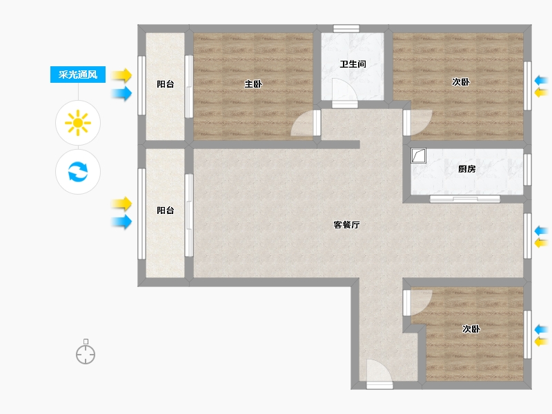 河北省-承德市-金圣元花园小区-93.38-户型库-采光通风