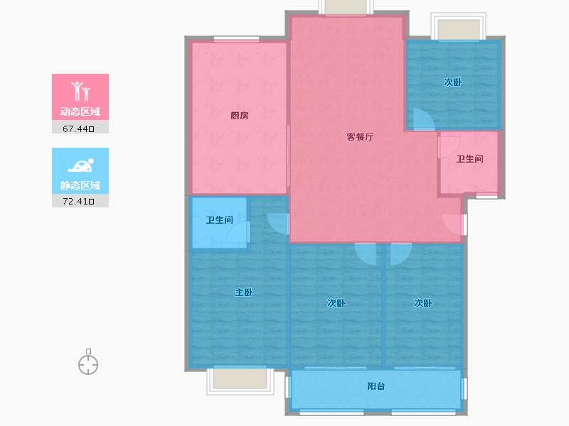 浙江省-绍兴市-金色华庭-南区-120.16-户型库-动静分区