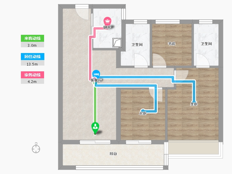 浙江省-温州市-万科映像广场-73.38-户型库-动静线