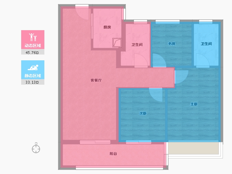 浙江省-温州市-万科映像广场-73.38-户型库-动静分区