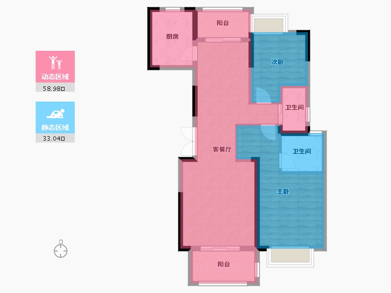 安徽省-阜阳市-吾悦公馆-92.00-户型库-动静分区