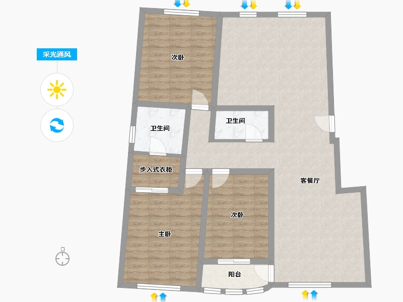 北京-北京市-郦城-三区-115.44-户型库-采光通风