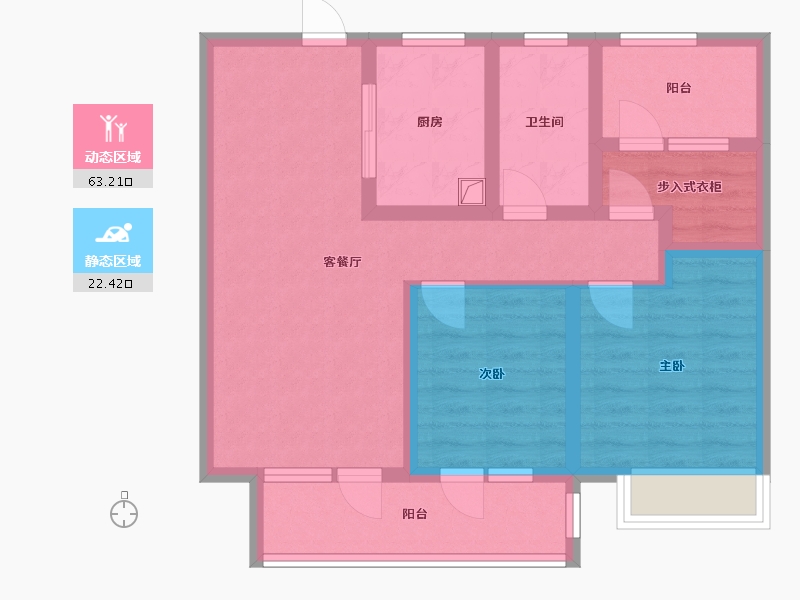 山东省-青岛市-青岛印象·滟-74.54-户型库-动静分区