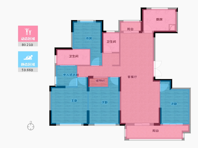 浙江省-杭州市-湖岸枫林雅庭-125.41-户型库-动静分区