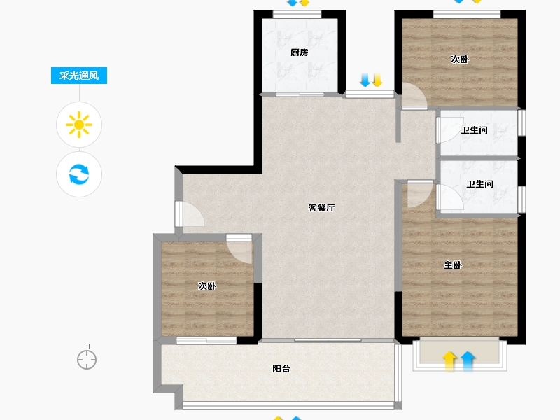 河南省-信阳市-美好未来社区-102.40-户型库-采光通风