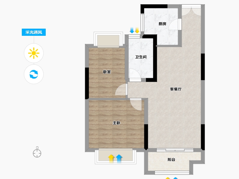 湖北省-武汉市-新城桃李郡-65.50-户型库-采光通风