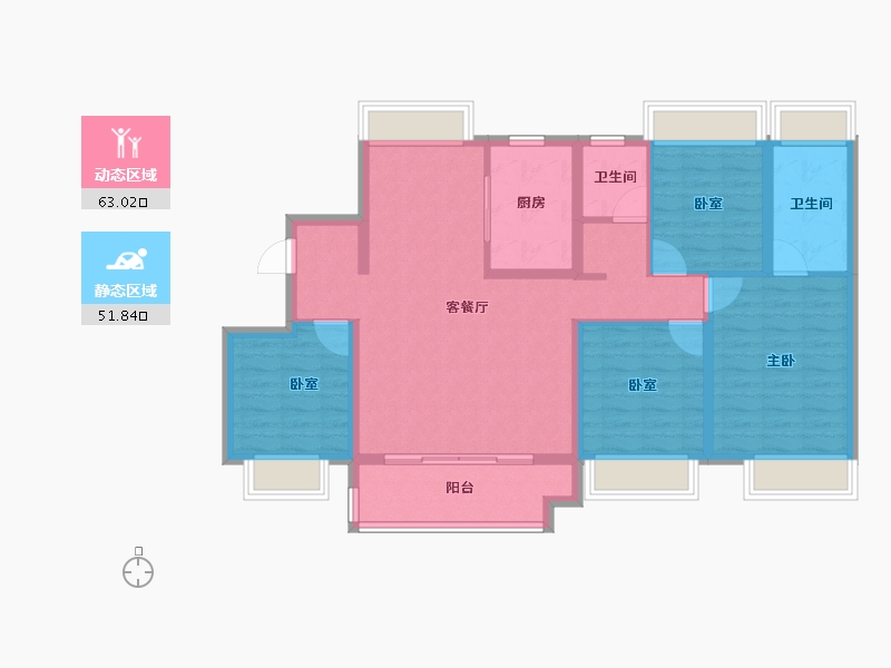 上海-上海市-云湖壹号-102.80-户型库-动静分区