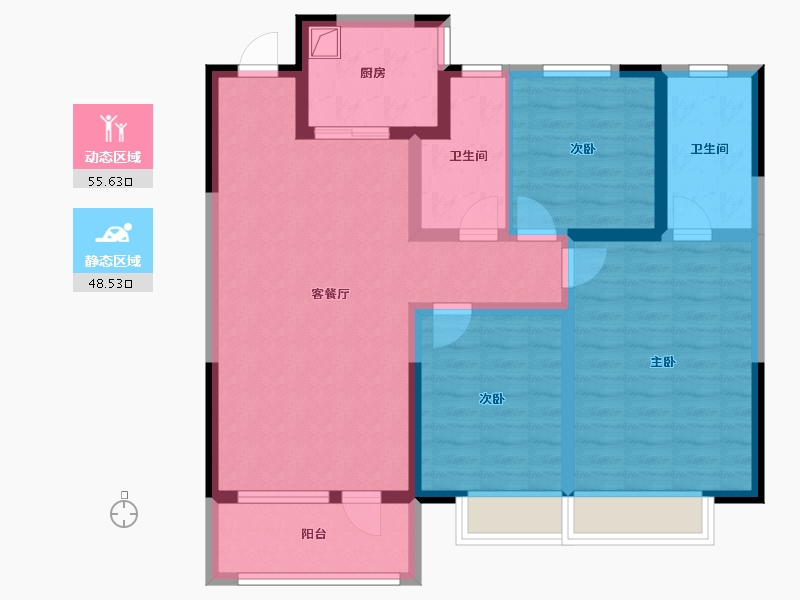 山东省-聊城市-玖璋台│澜庭观邸│松贵府-92.00-户型库-动静分区