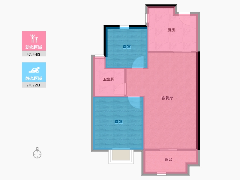 上海-上海市-云湖壹号-61.48-户型库-动静分区