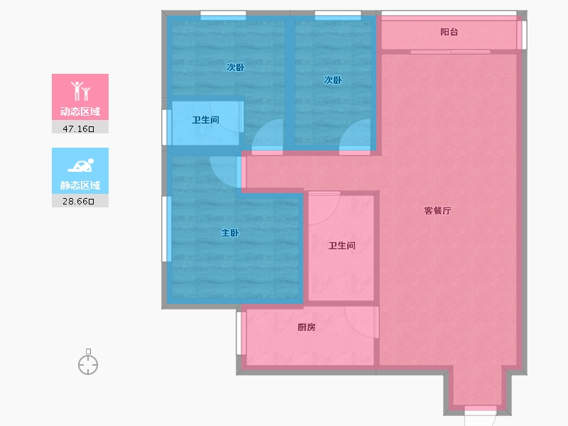 广东省-深圳市-金城华庭-66.74-户型库-动静分区