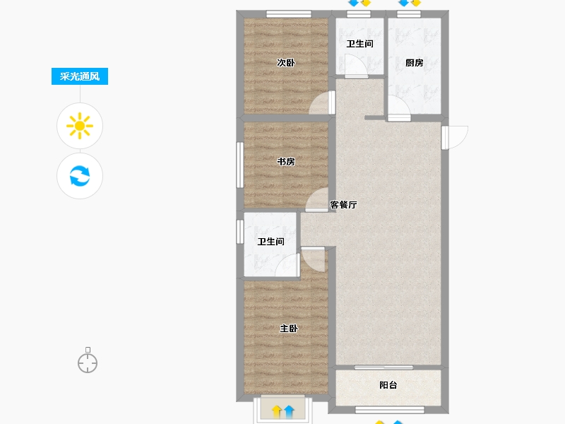 甘肃省-兰州市-保利天汇-81.31-户型库-采光通风