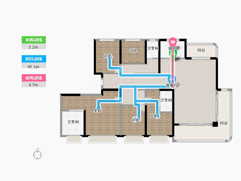 江苏省-南京市-中宁府-206.40-户型库-动静线