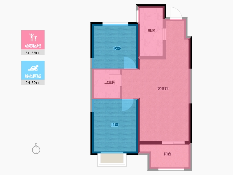 天津-天津市-新城·悦隽公馆-67.00-户型库-动静分区