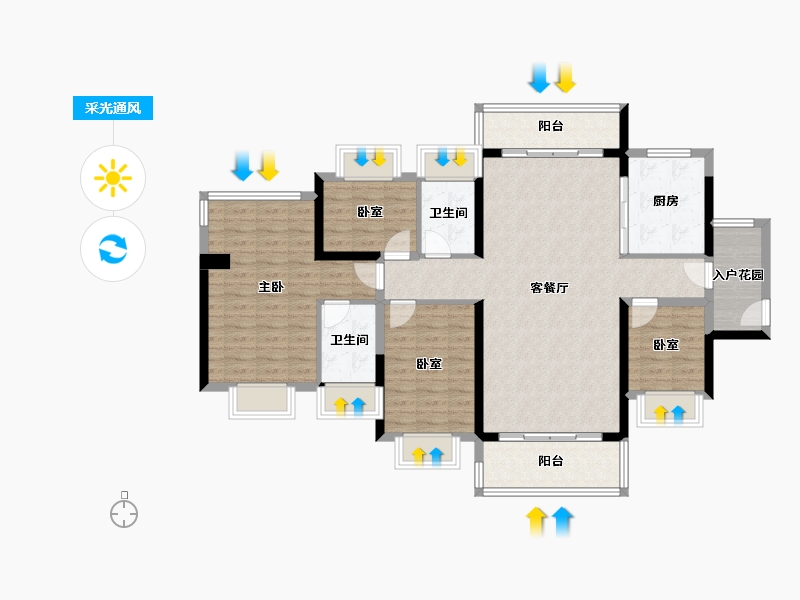 广东省-佛山市-东建明德城-115.21-户型库-采光通风