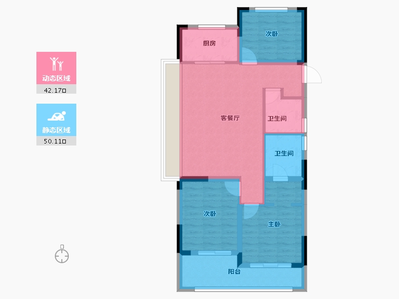 浙江省-绍兴市-元垄紫玥府-82.68-户型库-动静分区