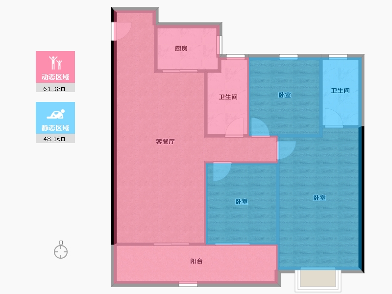 江苏省-南京市-万科·都荟启境-100.67-户型库-动静分区