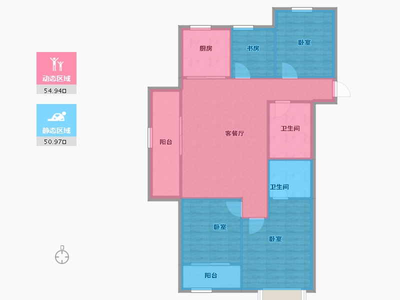 浙江省-绍兴市-金辉辉逸云庭-96.78-户型库-动静分区