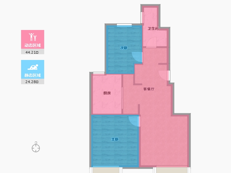 北京-北京市-招商璀璨公元-61.58-户型库-动静分区