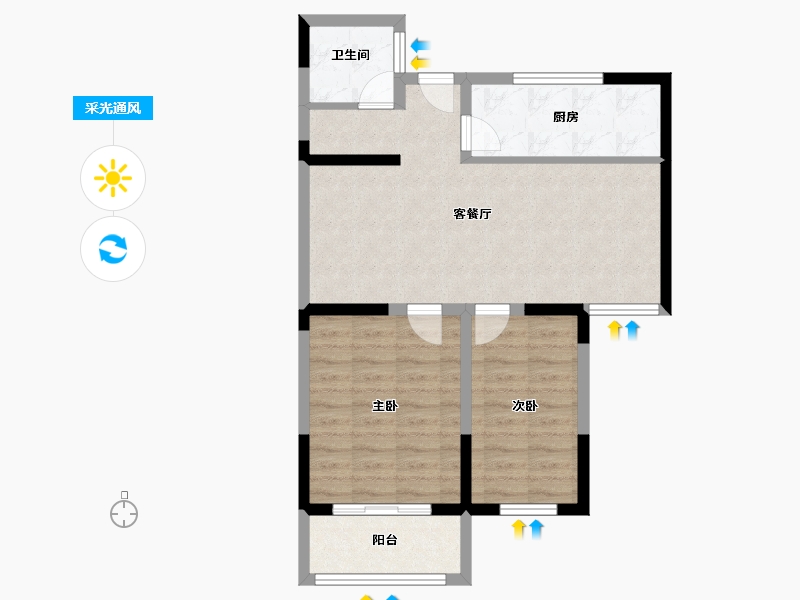 上海-上海市-溢泽华庭-67.01-户型库-采光通风