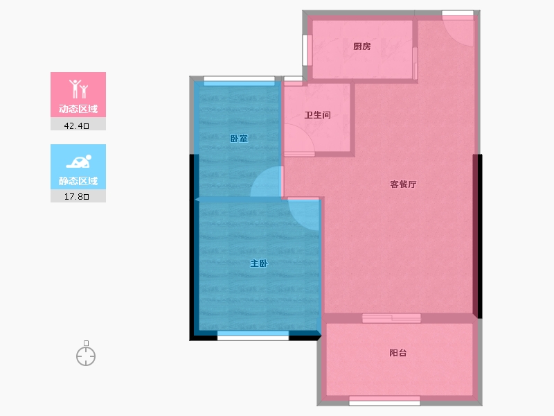 贵州省-六盘水市-星筑·中央公园-54.37-户型库-动静分区