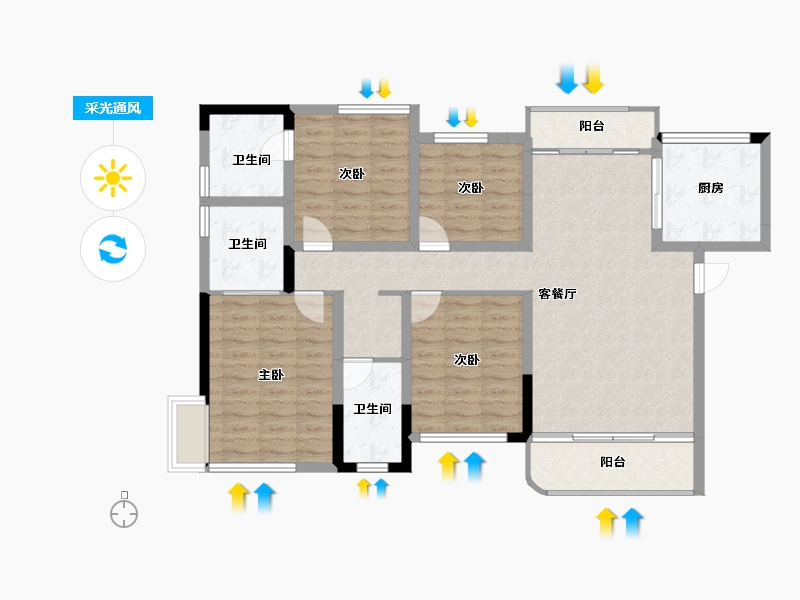 四川省-眉山市-君烨·云鹭洲-109.10-户型库-采光通风