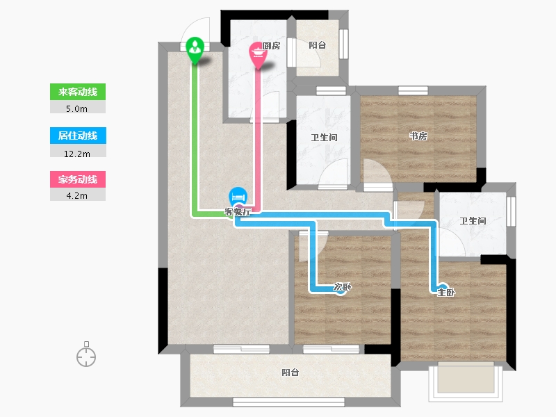 广西壮族自治区-南宁市-保利锦上-70.43-户型库-动静线