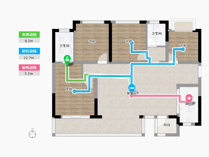 四川省-成都市-兴城人居云曜林语-95.56-户型库-动静线