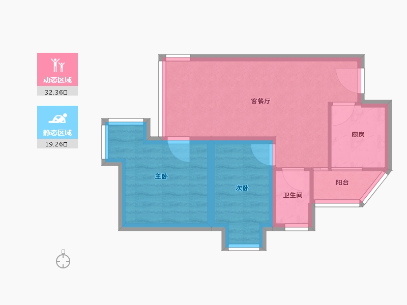 广东省-深圳市-君逸华府（百仕达三期）-45.08-户型库-动静分区