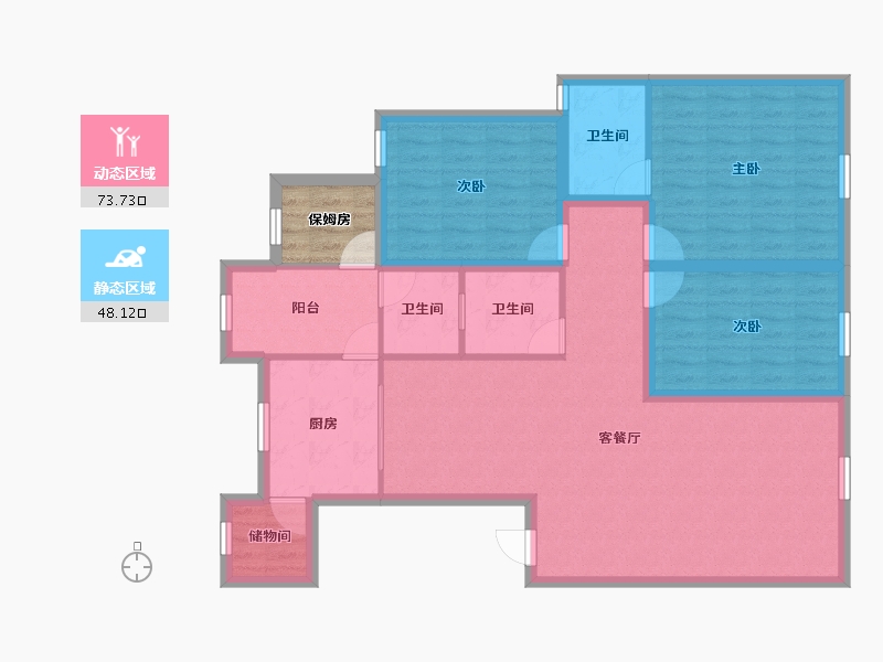 广东省-深圳市-金泰名苑-113.34-户型库-动静分区