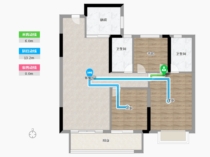 湖北省-武汉市-新城桃李郡-89.00-户型库-动静线