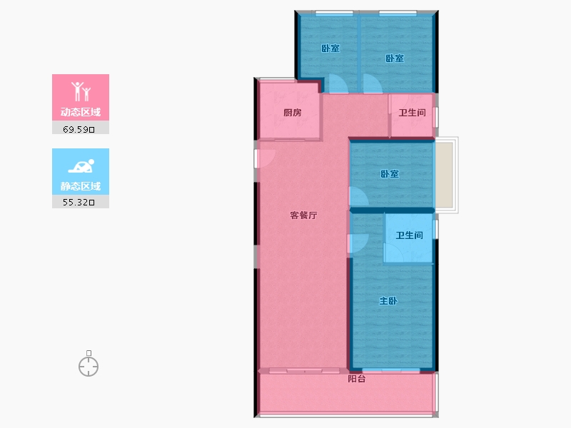 河南省-郑州市-美盛·中环壹号-113.60-户型库-动静分区