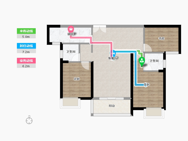 湖北省-宜昌市-CBD三期中央御府-78.22-户型库-动静线