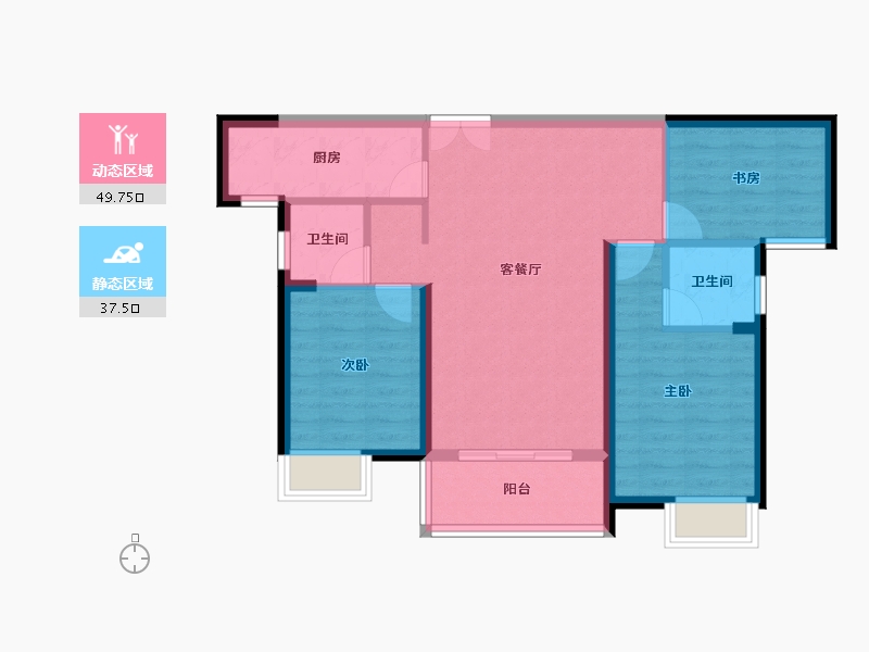 湖北省-宜昌市-CBD三期中央御府-78.22-户型库-动静分区