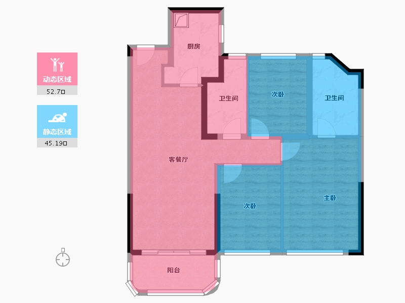 上海-上海市-虹盛里-87.20-户型库-动静分区