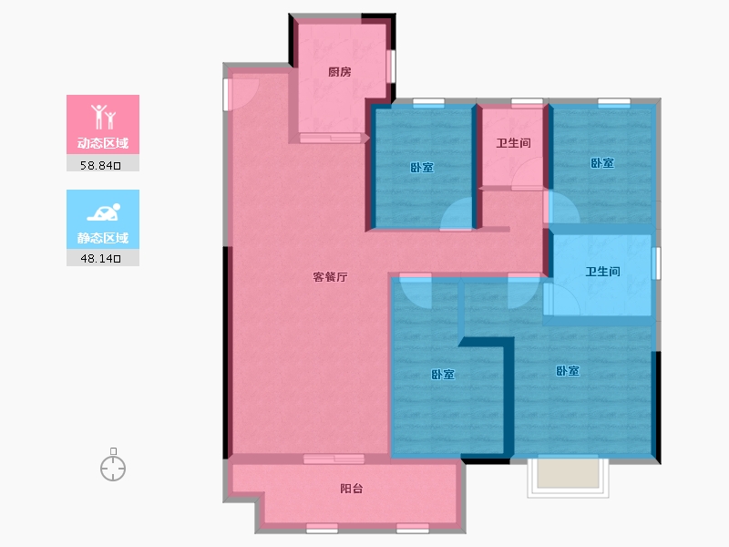 四川省-成都市-海伦堡玖悦府-94.20-户型库-动静分区