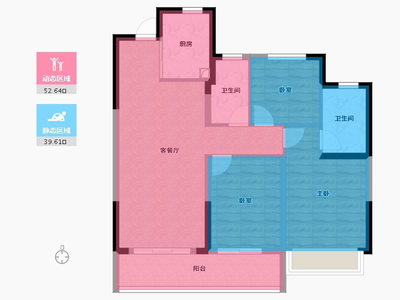 浙江省-温州市-新城旭辉未来海岸-82.40-户型库-动静分区