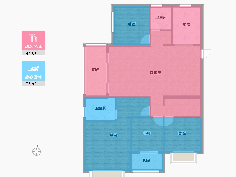 云南省-大理白族自治州-大华锦绣华城-110.12-户型库-动静分区