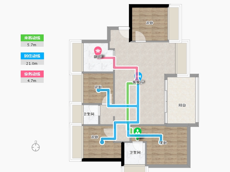 海南省-海口市-鸿荣源尚云-77.99-户型库-动静线